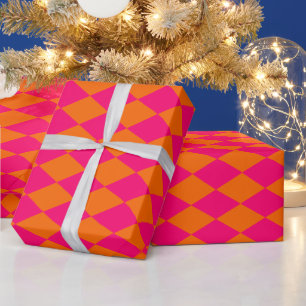 Harlequin DIY Colours Orange Raspberry Pink Wrapping Paper