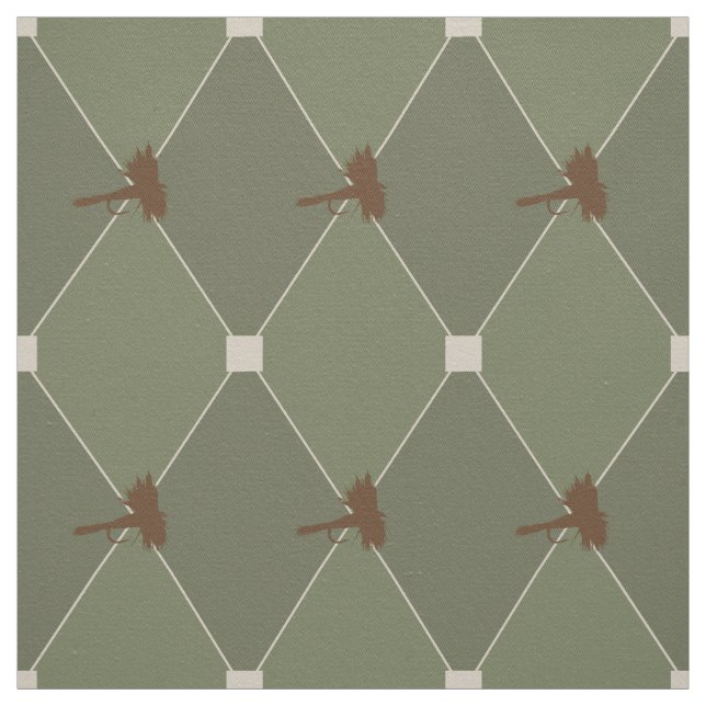 Harlequin Fly Fishing Lures Pattern Fabric (Swatch)