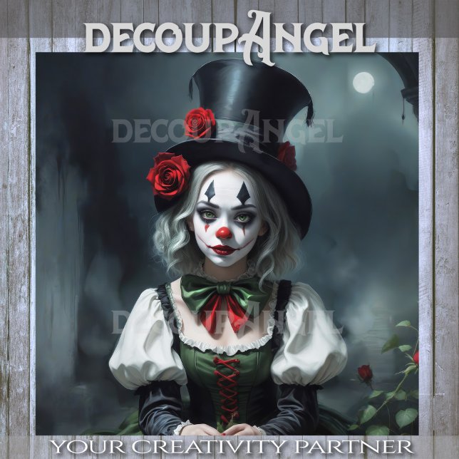 Harlequin Girl Decoupage Tissue Paper (Creator Uploaded)