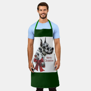 Harlequin Great Dane Christmas Gifts Apron