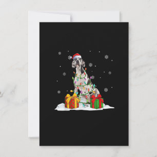 Harlequin Great Dane Christmas Tree Lights Xmas Pa Invitation