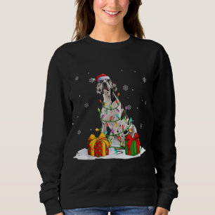 Harlequin Great Dane Christmas Tree Lights Xmas Pa Sweatshirt