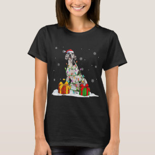 Harlequin Great Dane Christmas Tree Lights Xmas Pa T-Shirt