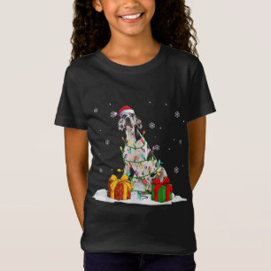 Harlequin Great Dane Christmas Tree Lights Xmas Pa T-Shirt