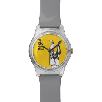 Harlequin Great Dane Cropped Ears - The Dog Table Watch
