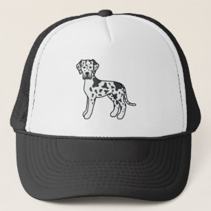 Harlequin Great Dane Cute Cartoon Dog Trucker Hat