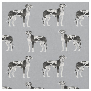 Harlequin Great Dane dog grey Fabric