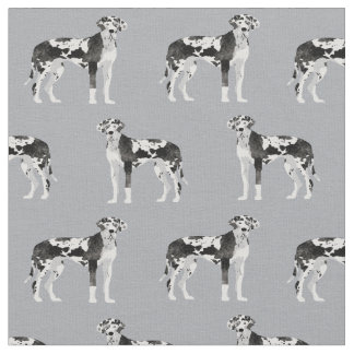 Harlequin Great Dane dog grey Fabric