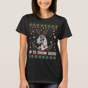 Harlequin Great Dane Dog Reindeer Ugly Christmas S T-Shirt