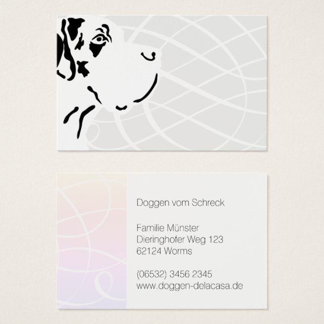 Harlequin Great Dane portrait head  (Front & Back)