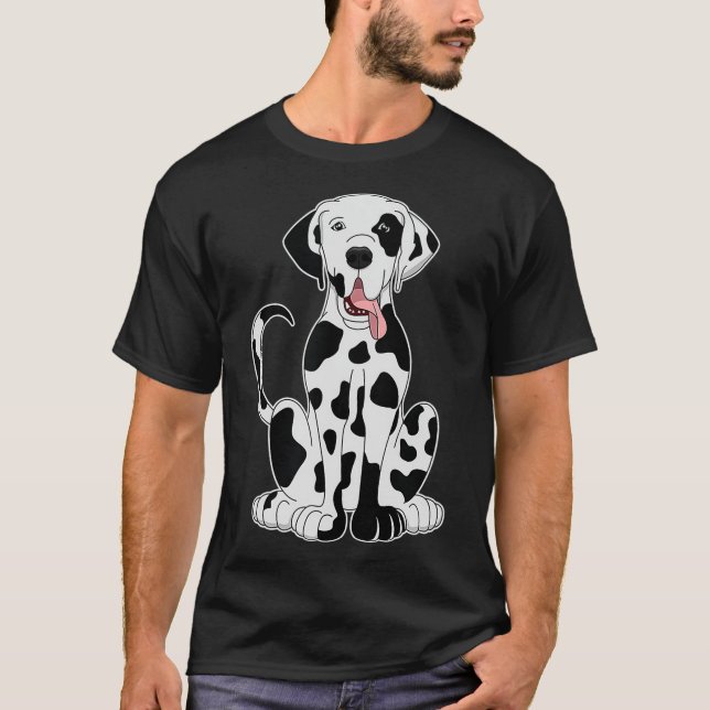 Harlequin Great Dane Shirt For Men Women Dog Lover (Front)