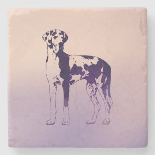 Harlequin Great Dane Stone Coaster
