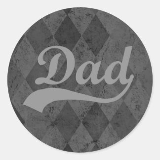 Harlequin Grey Shades Dad Classic Round Sticker