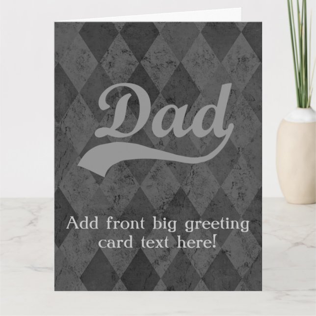 Harlequin Grey Shades Dad Father's Day Card (Front)