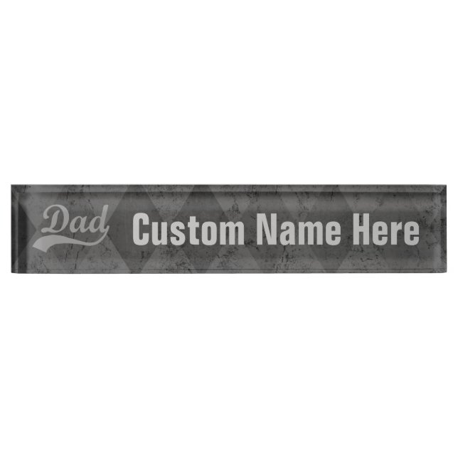 Harlequin Grey Shades Dad Father's Day Nameplate (Front)