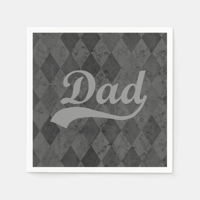 Harlequin Grey Shades Dad Father's Day Napkin (Front)
