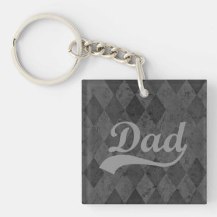 Harlequin Grey Shades Dad Key Ring