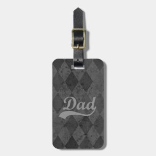 Harlequin Grey Shades Dad Luggage Tag