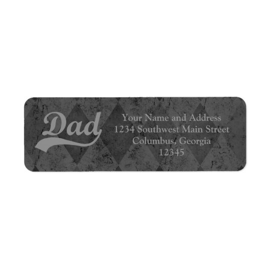 Harlequin Grey Shades Dad Return Address Label