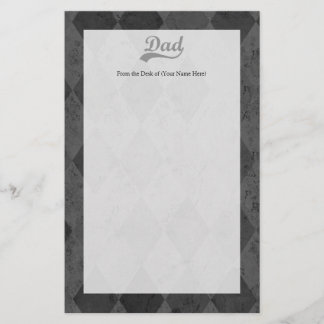 Harlequin Grey Shades Dad Stationery