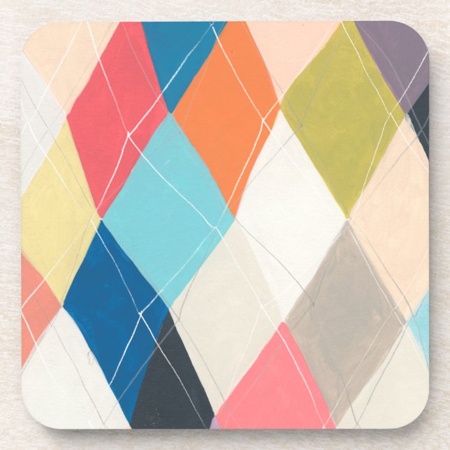 Harlequin Hopscotch - Argyle Pattern Coaster (Front)