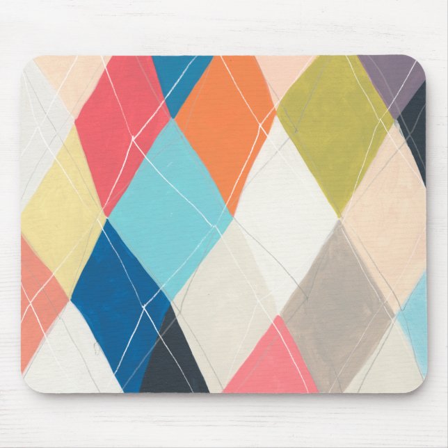 Harlequin Hopscotch - Argyle Pattern Mouse Mat (Front)