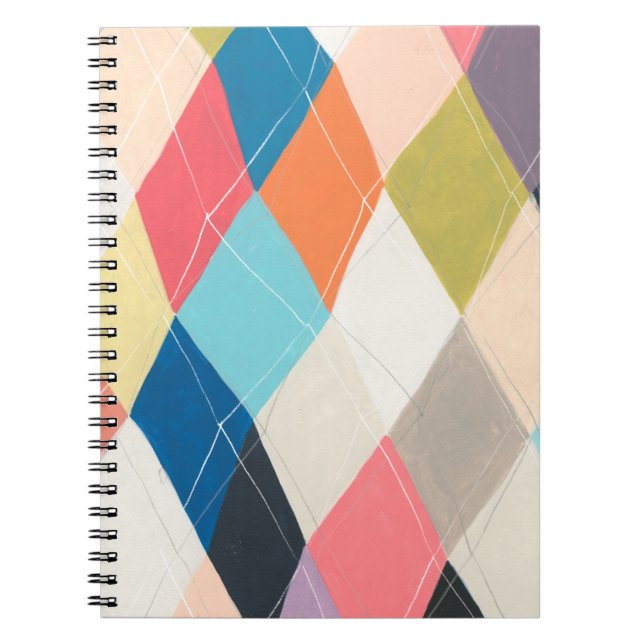 Harlequin Hopscotch - Argyle Pattern Notebook (Front)