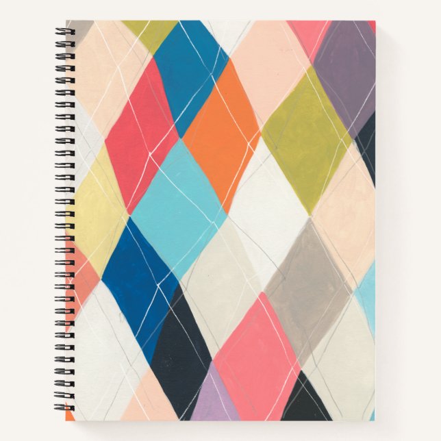 Harlequin Hopscotch - Argyle Pattern Notebook (Front)