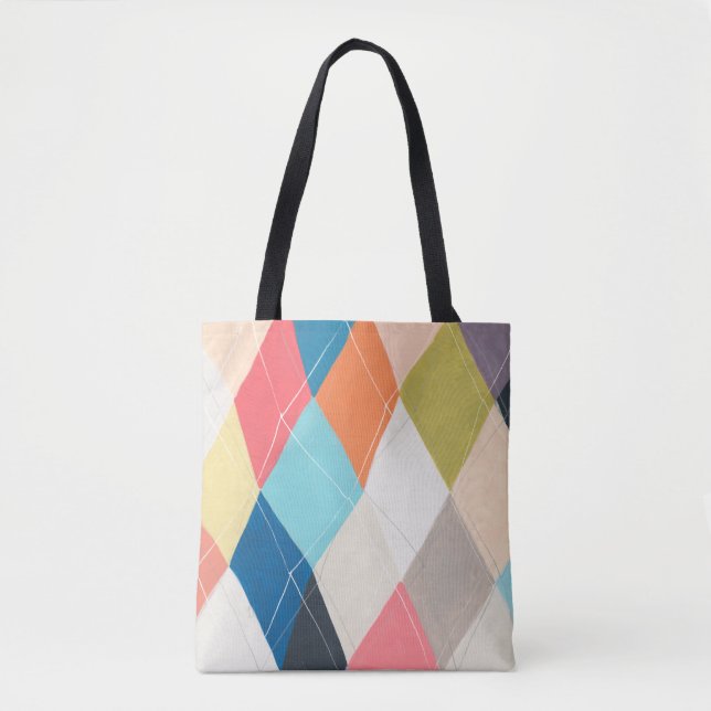Harlequin Hopscotch - Argyle Pattern Tote Bag (Front)
