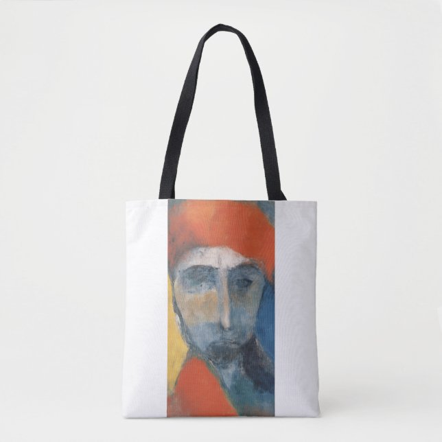 Harlequin in Red: Artistic Tote Bag (Front)