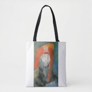 Harlequin in Red: Artistic Tote Bag