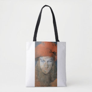 Harlequin in Red: Artistic Tote Bag
