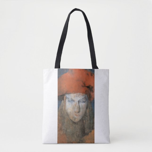 Harlequin in Red: Artistic Tote Bag (Front)