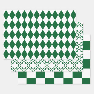 Harlequin Moroccan Chequered DIY Colours White Gre Wrapping Paper Sheet