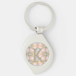 Harlequin Mother of Pearl (Monogrammed) Key Ring