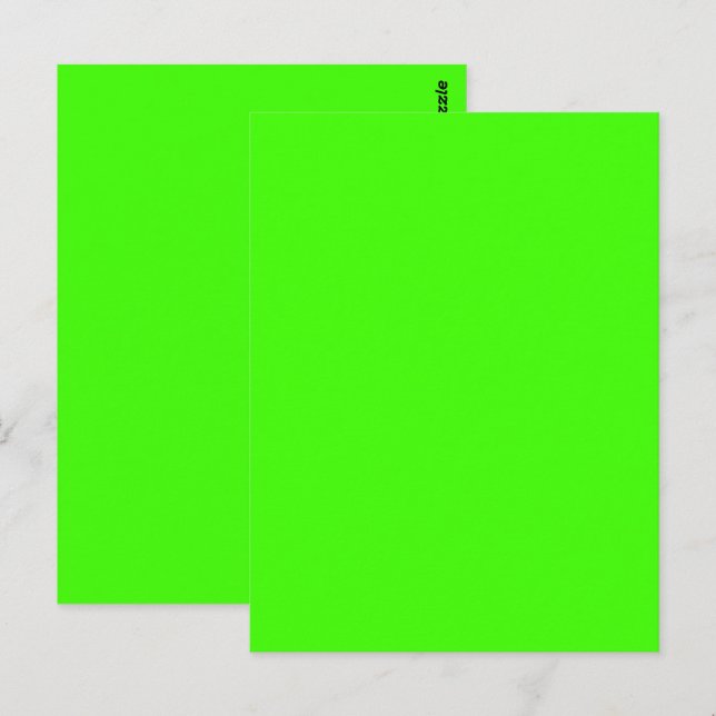 Harlequin Neon Green Solid Colour Postcard (Front/Back)