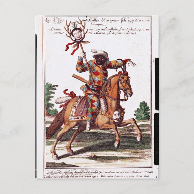Harlequin on Horseback Postcard (Front)