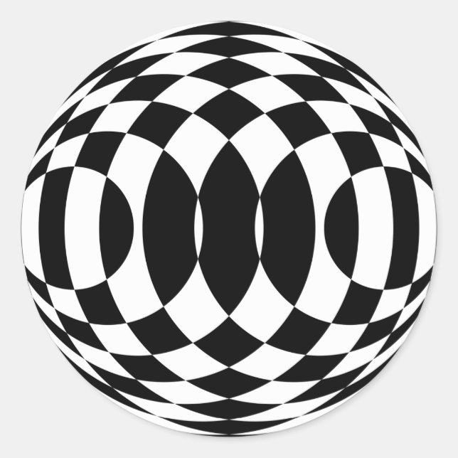 Harlequin Op-Art (Stickers) Classic Round Sticker (Front)