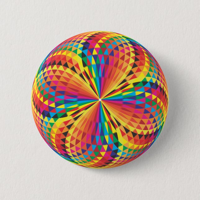 harlequin, optical illusion 6 cm round badge (Front)