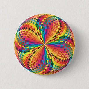 harlequin, optical illusion 6 cm round badge