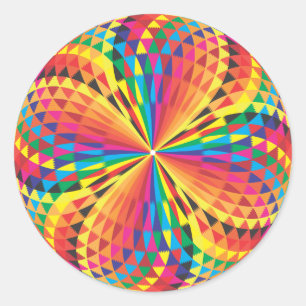harlequin, optical illusion classic round sticker