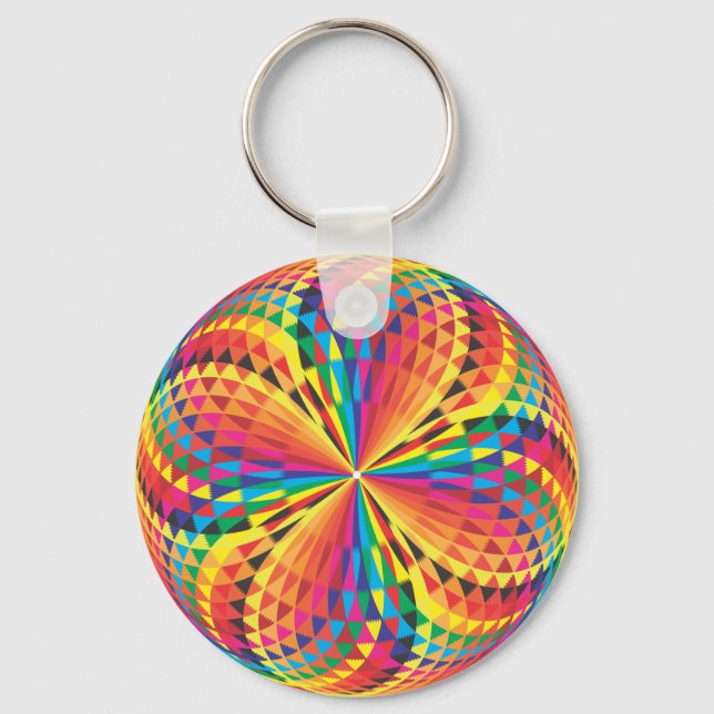 harlequin, optical illusion key ring (Front)