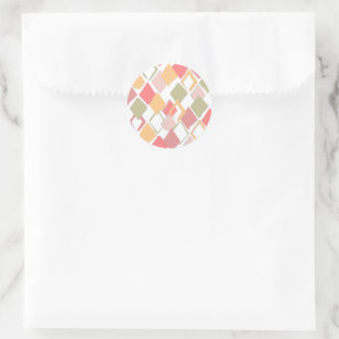 Harlequin pattern in popsicles summer colours classic round sticker