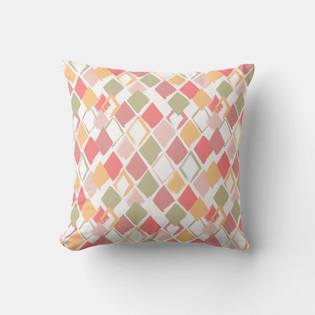 Harlequin pattern in popsicles summer colours  cushion (Front)