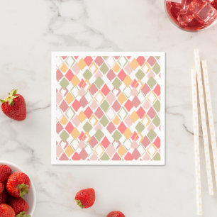 Harlequin pattern in popsicles summer colours napkin
