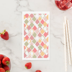 Harlequin pattern in popsicles summer colours napkin