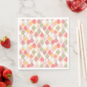 Harlequin pattern in popsicles summer colours  napkin