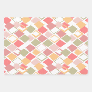 Harlequin pattern in popsicles summer colours  wrapping paper sheet