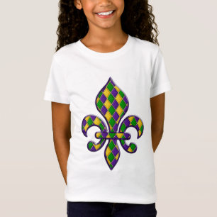 Harlequin Pattern Mardi Gras Fleur Design 1 T-Shirt