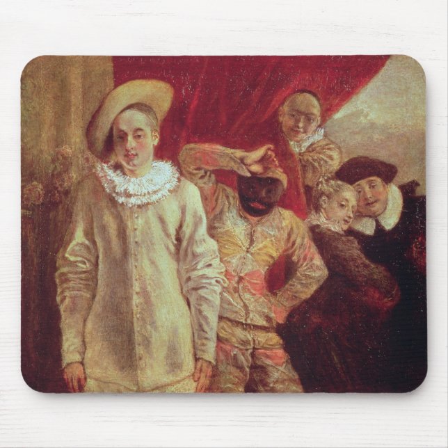 Harlequin, Pierrot and Scapin, Actors from the Com Mouse Mat (Front)